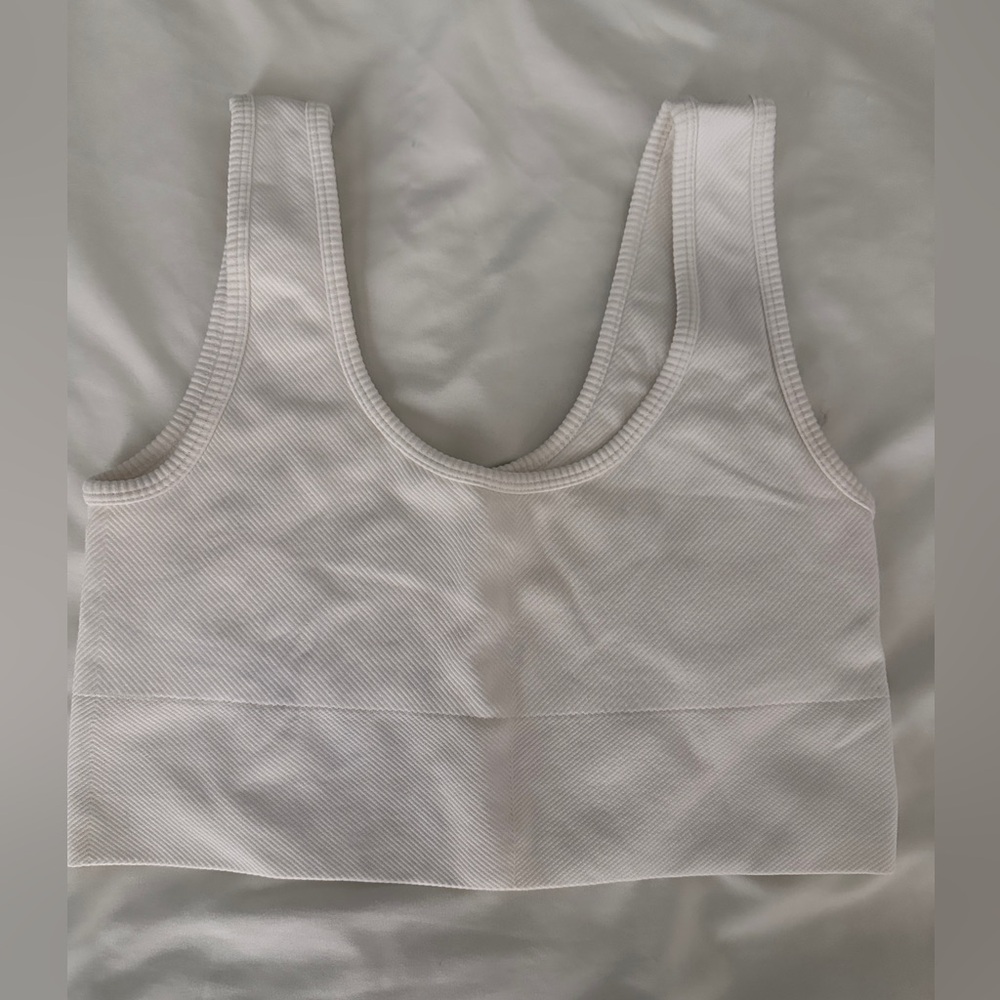 Women's Forever 21 White Ribbed Crop Top